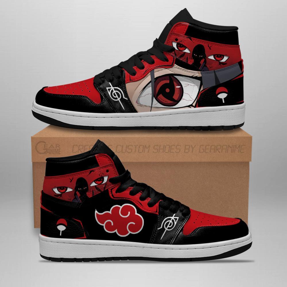 Akatsuki Itachi Sneakers Sharingan Eyes Naruto Anime Air Jordan Shoes 14 Akatsuki Itachi Sneakers Sharingan Eyes Naruto Anime Air Jordan Shoes