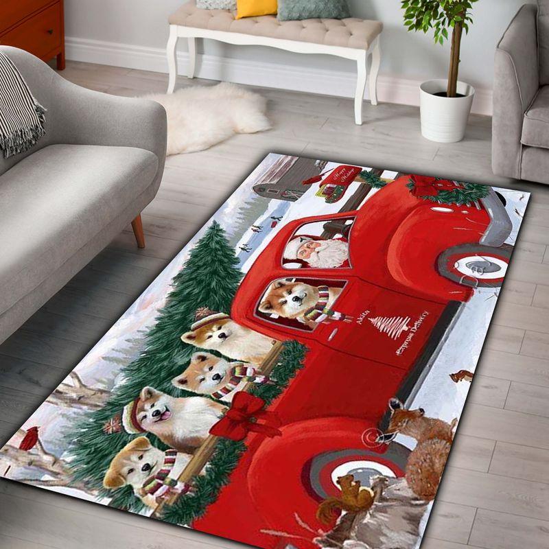 Akita And Red Truck Rectangle Limited Edition Rug 6 Akita And Red Truck Rectangle Limited Edition Rug