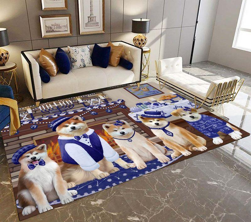 Akita Happy Hanukkah Rectangle Limited Edition Rug 2 Akita Happy Hanukkah Rectangle Limited Edition Rug