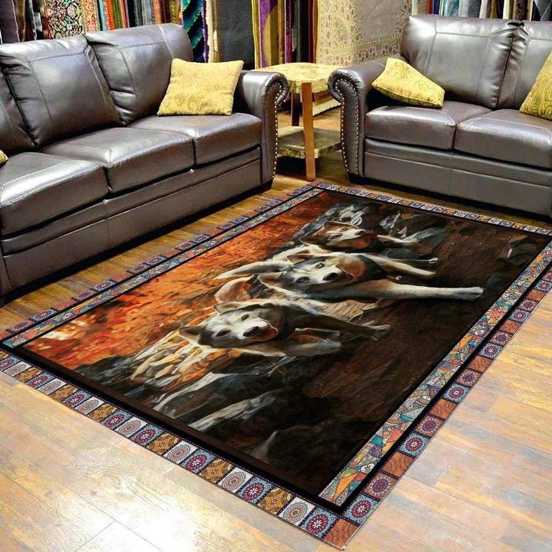 Alaskan Malamute Running Limited Edition Rug