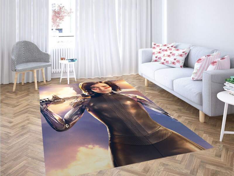 Alita With Weapon Carpet Rug 3 Alita With Weapon Carpet Rug