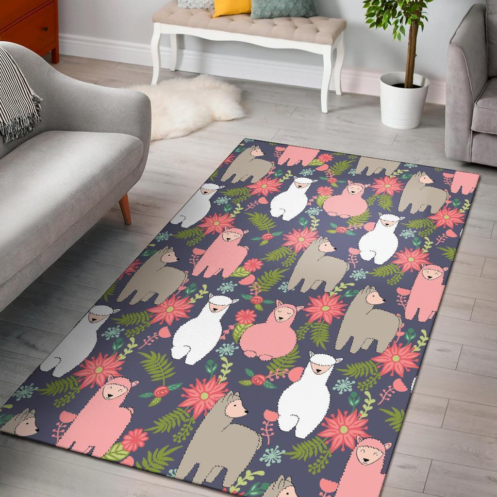 Alpaca Floral Pattern Print Area Limited Edition Rug 5 Alpaca Floral Pattern Print Area Limited Edition Rug