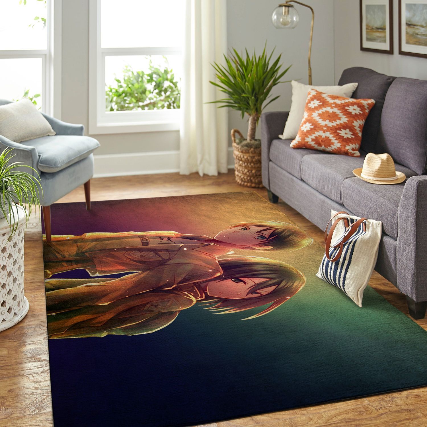 Amazon Aot-attack On Titan Living Room Area Rug