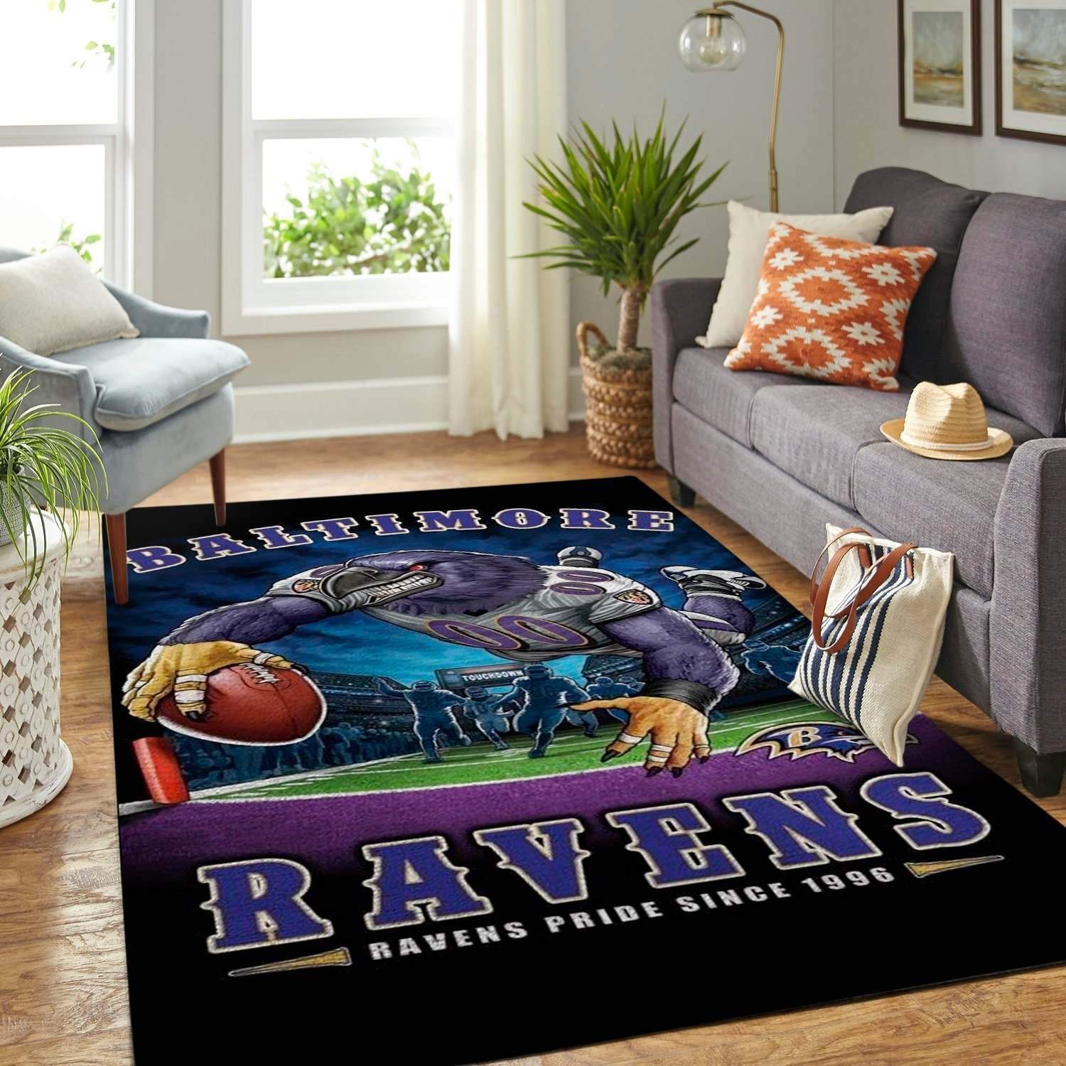 Amazon Baltimore Ravens Living Room Area Rug