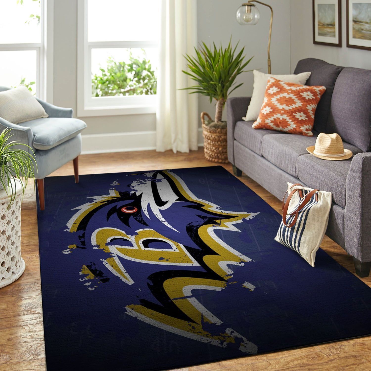 Amazon Baltimore Ravens Living Room Area Rug
