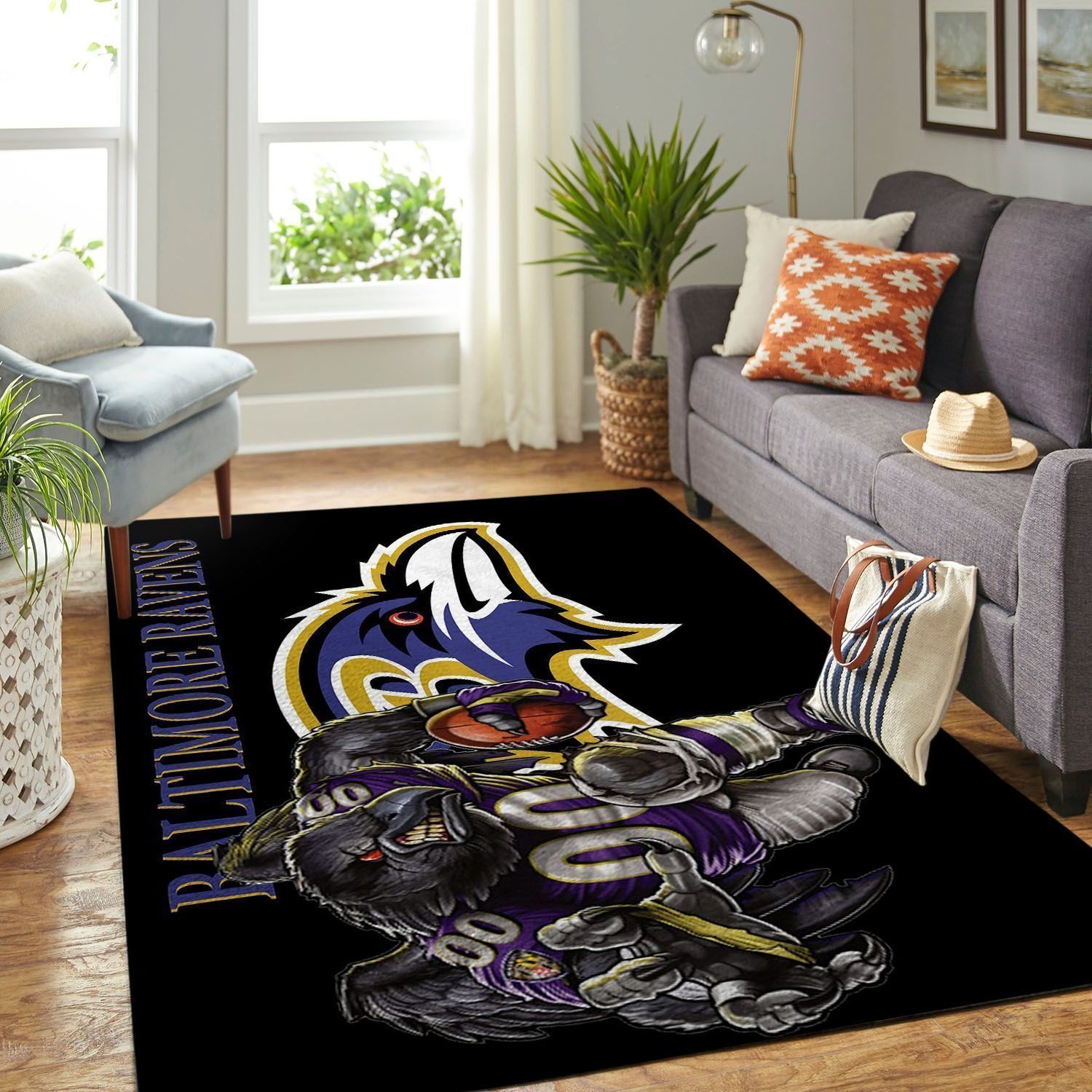 Amazon Baltimore Ravens Living Room Area Rug