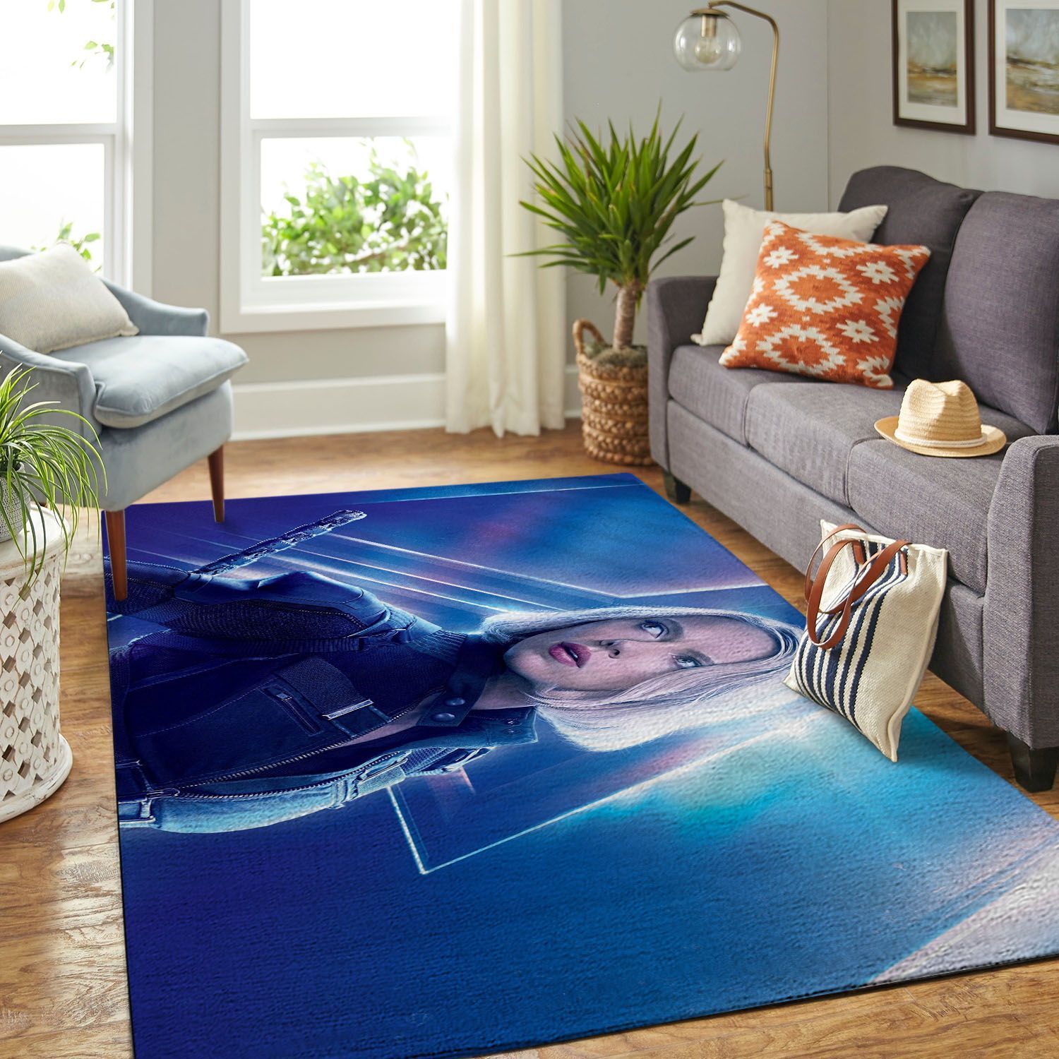 Amazon Black Window Living Room Area Rug