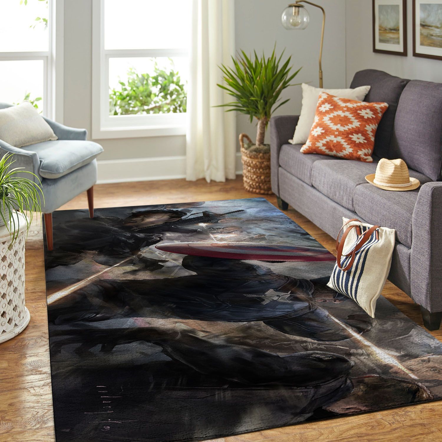 Amazon Captain America And Ironman Living Room Area Rug