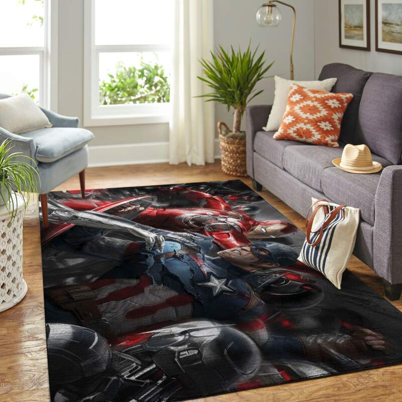 Amazon Captain America And Ironman Living Room Area Rug