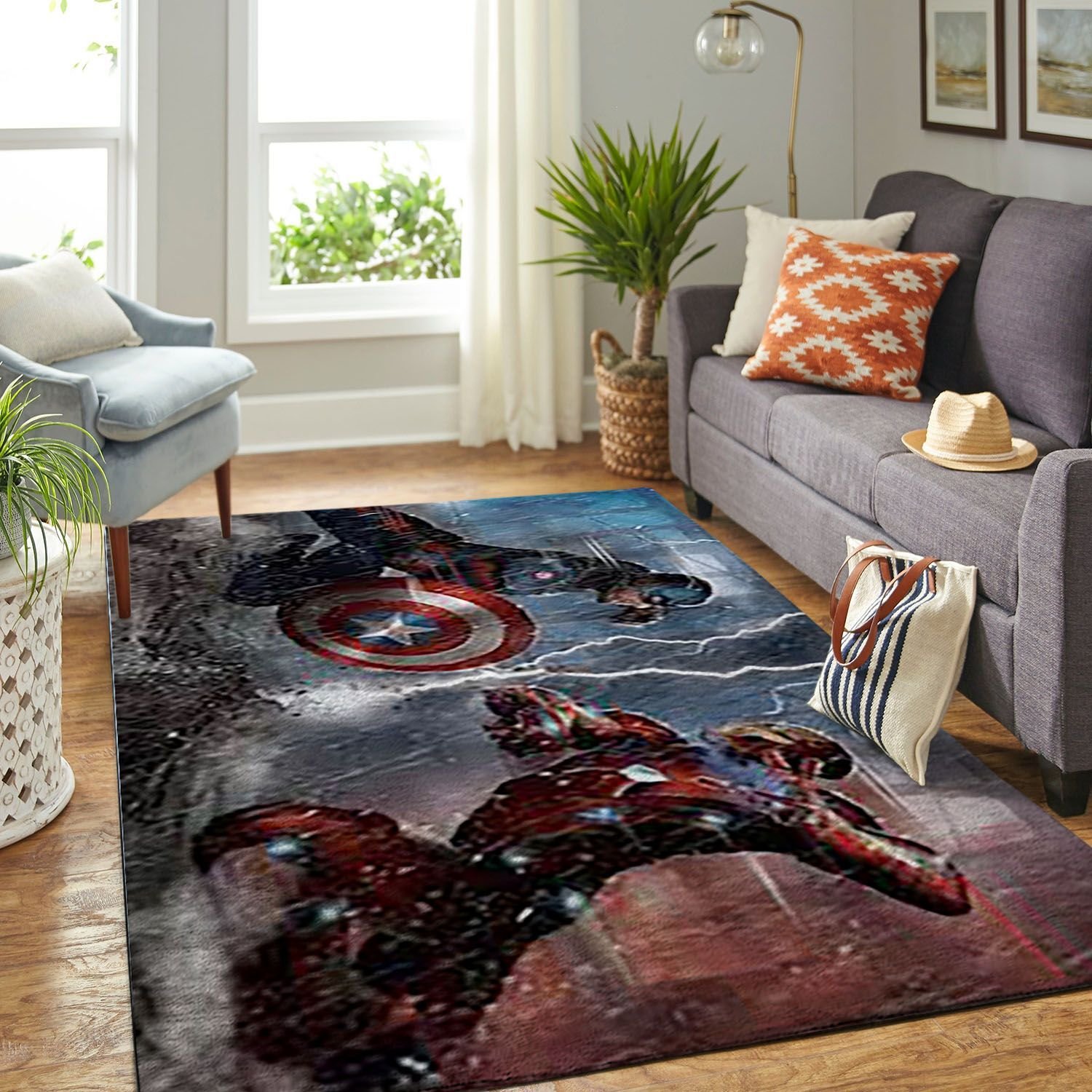Amazon Captain America And Ironman Living Room Area Rug 1 Amazon Captain America And Ironman Living Room Area Rug