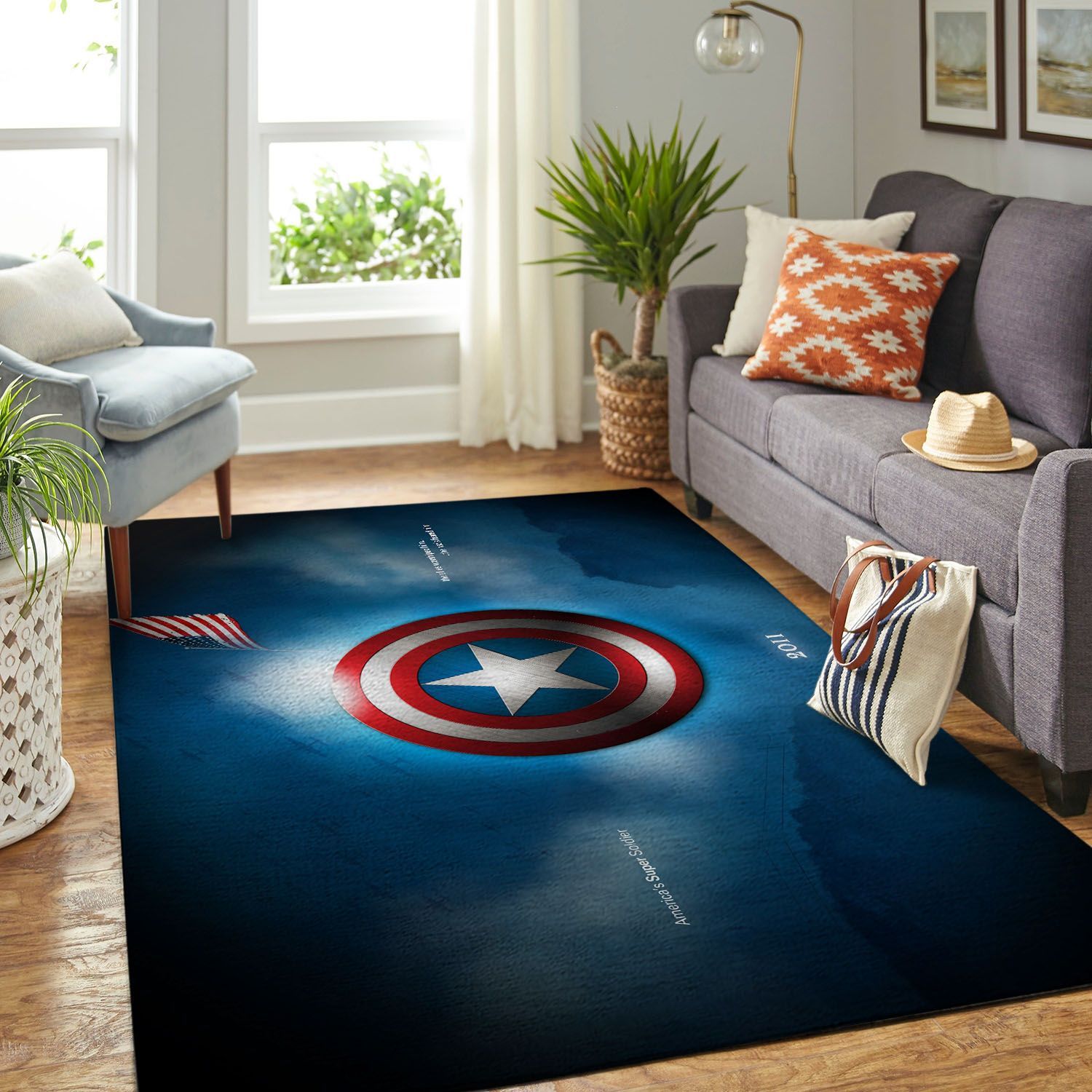 Amazon Captain America Living Room Area Rug