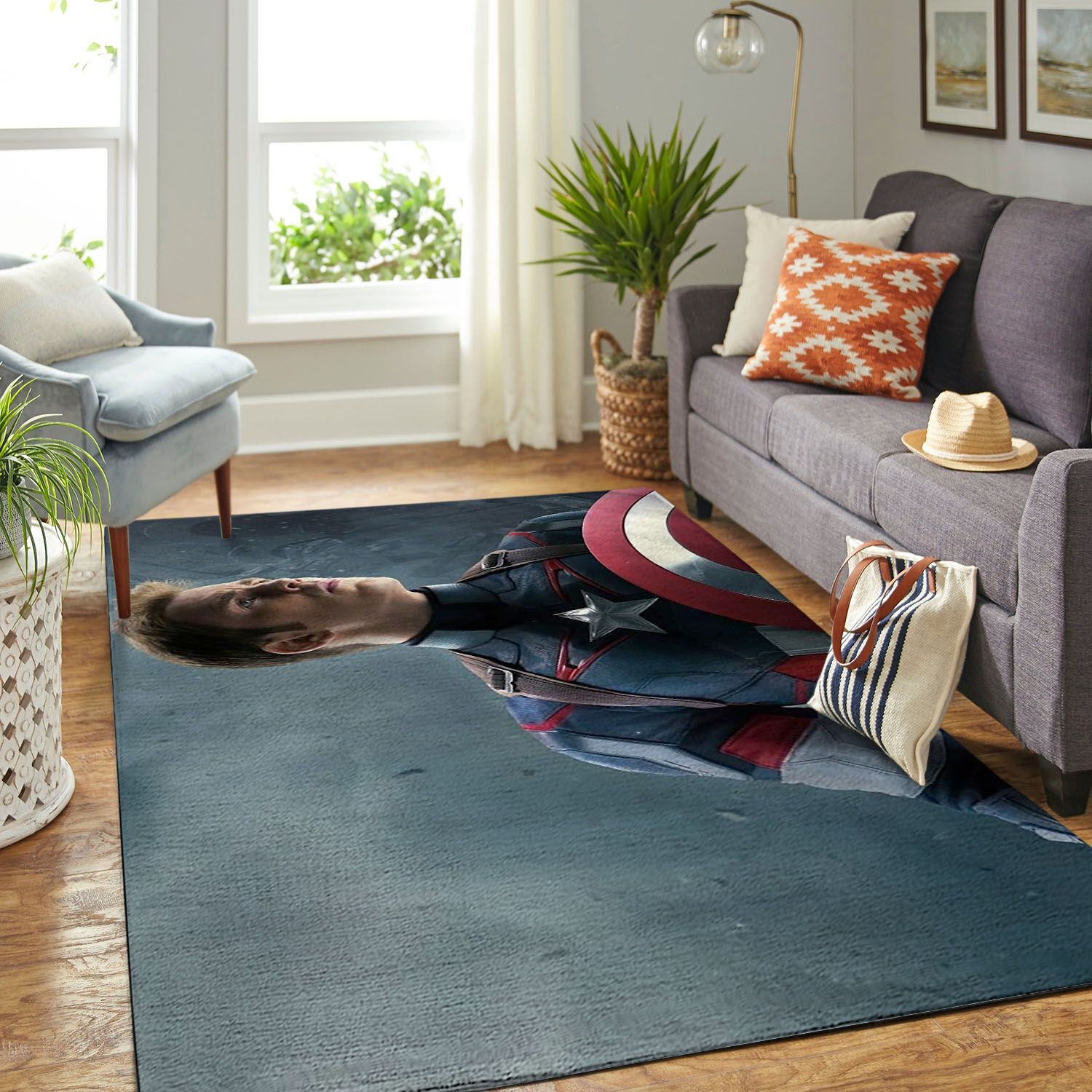 Amazon Captain America Living Room Area Rug