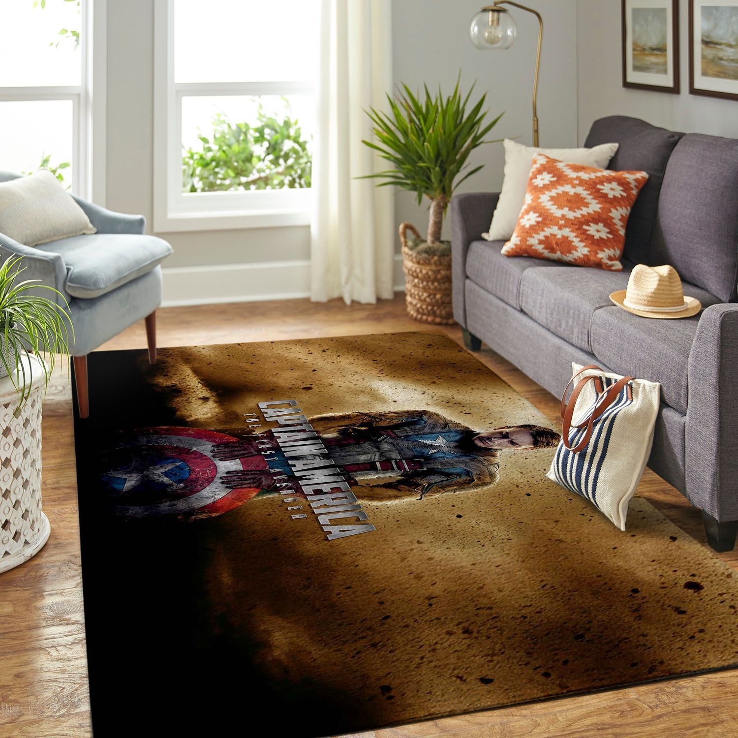 Amazon Captain America Living Room Area Rug