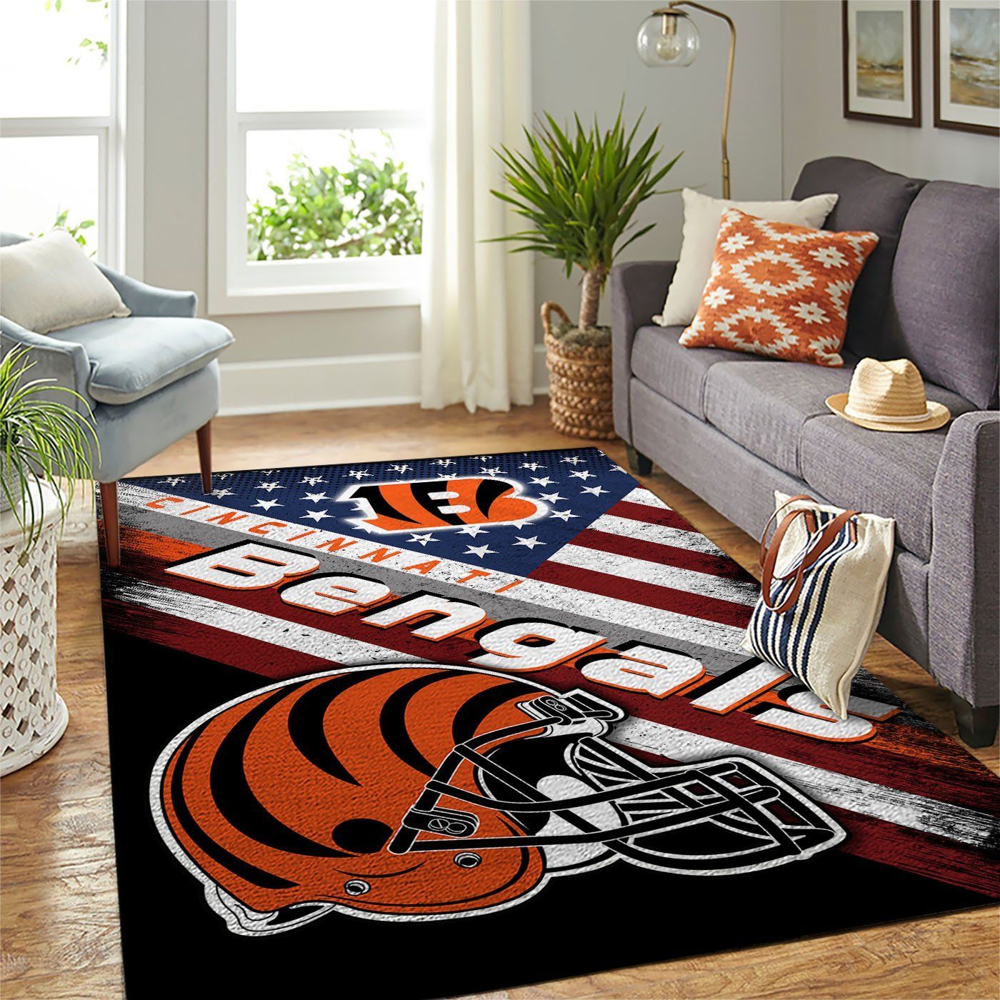 Amazon Cincinnati Bengals Living Room Area Rug