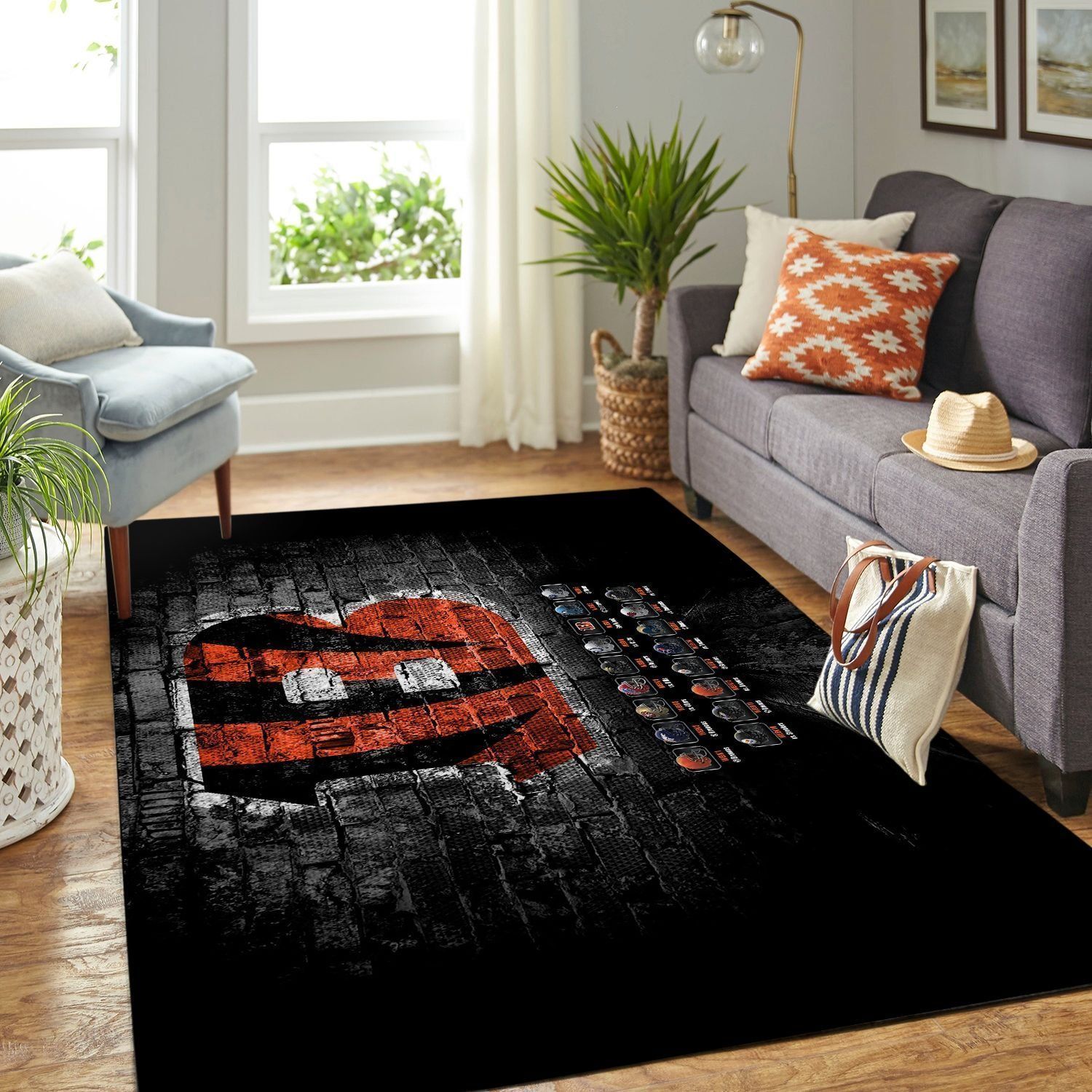 Amazon Cincinnati Bengals Living Room Area Rug