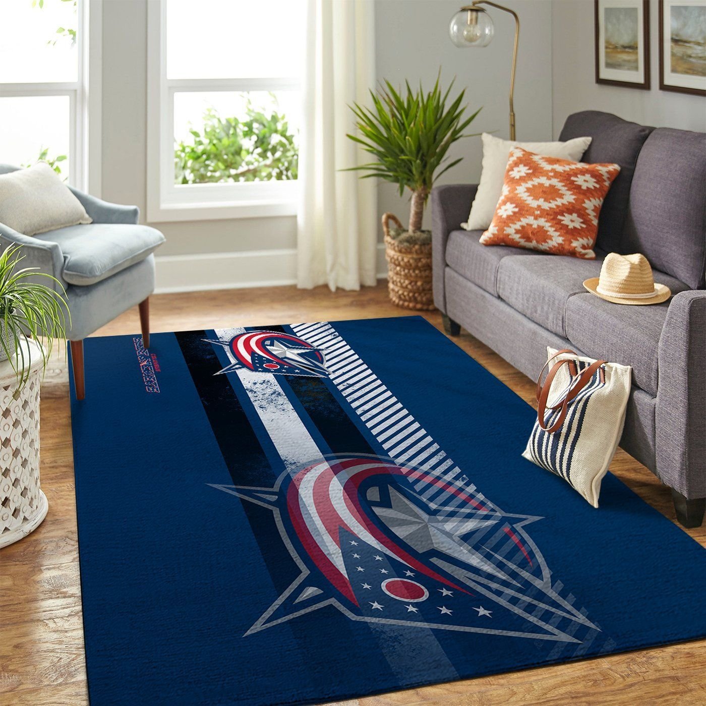Amazon Columbus Blue Jackets Living Room Area Rug