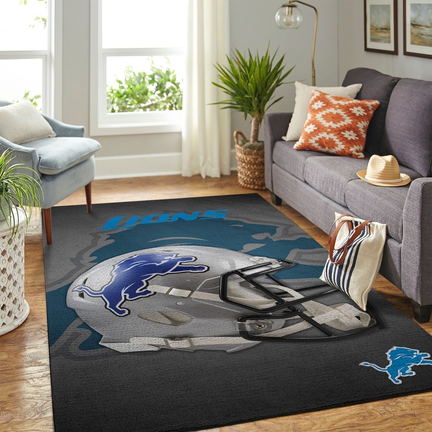 Amazon Detroit Lions Living Room Area Rug