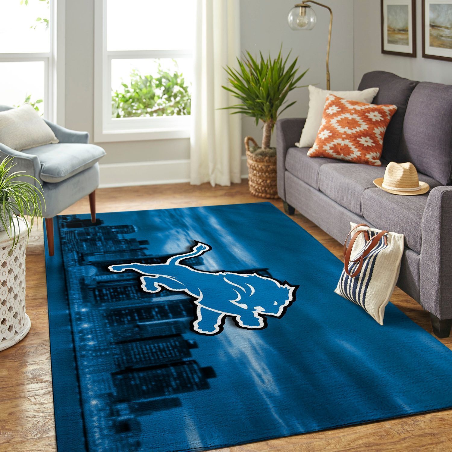Amazon Detroit Lions Living Room Area Rug