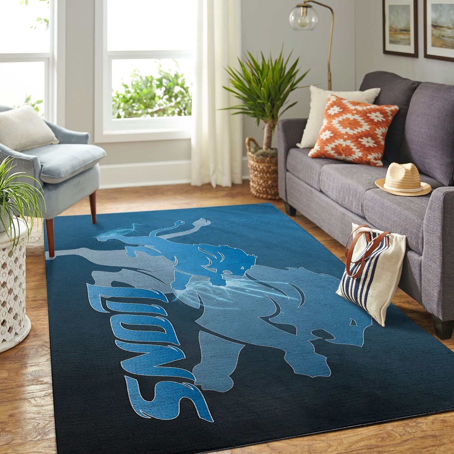 Amazon Detroit Lions Living Room Area Rug