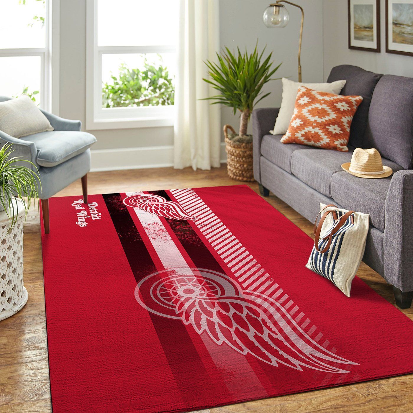 Amazon Detroit Red Wings Living Room Area Rug