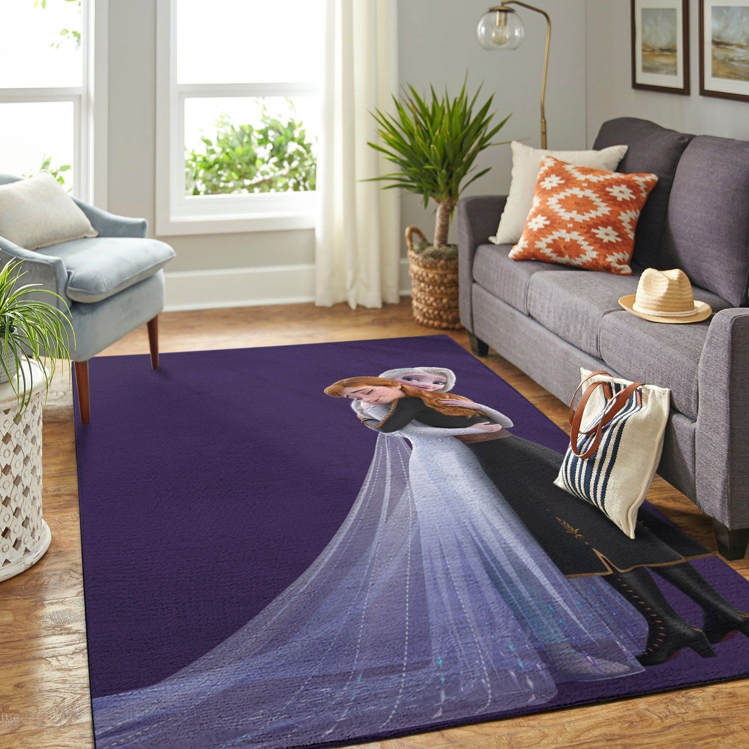 Amazon Frozen Elsa & Anna Living Room Area Rug