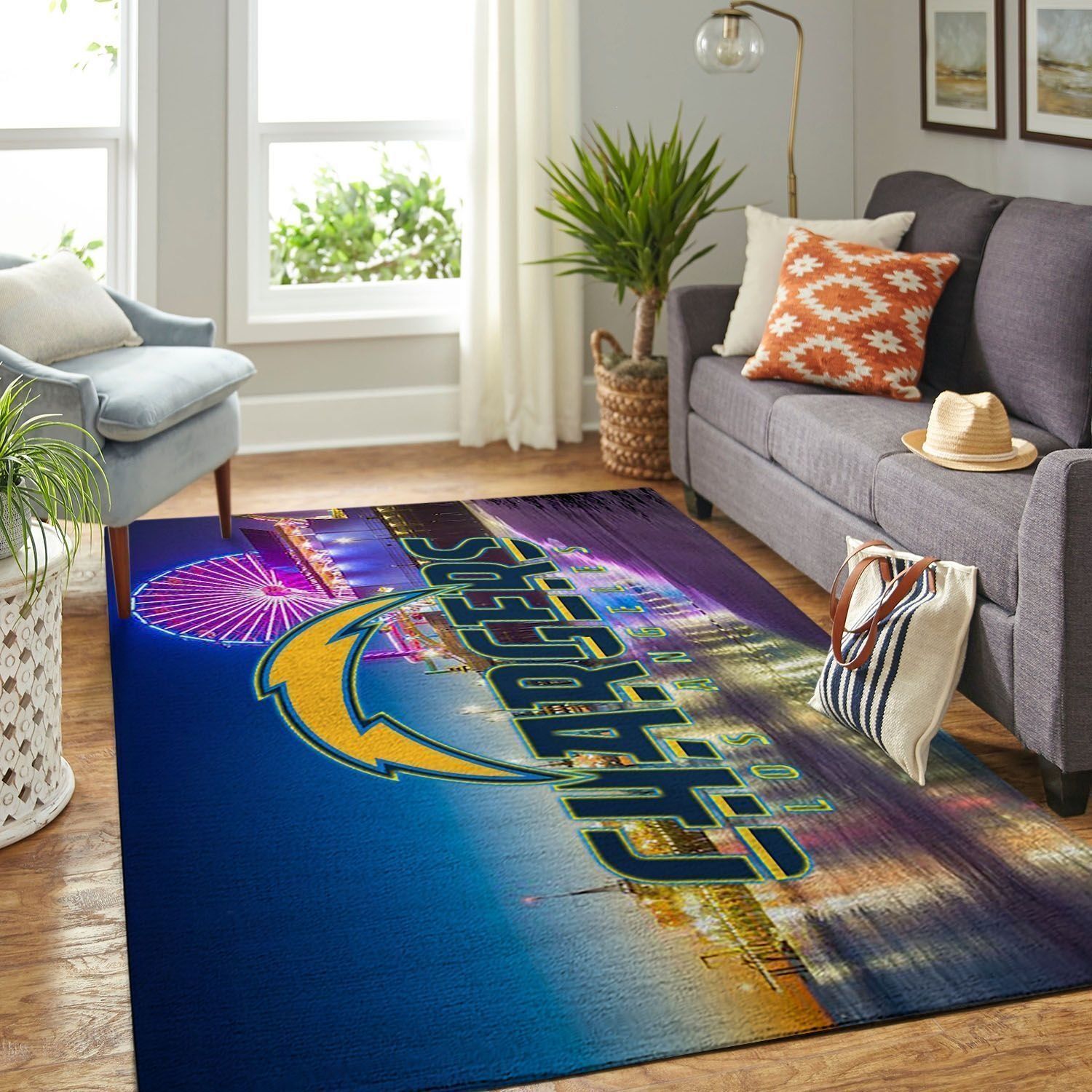 Amazon Los Angeles Chargers Living Room Area Rug