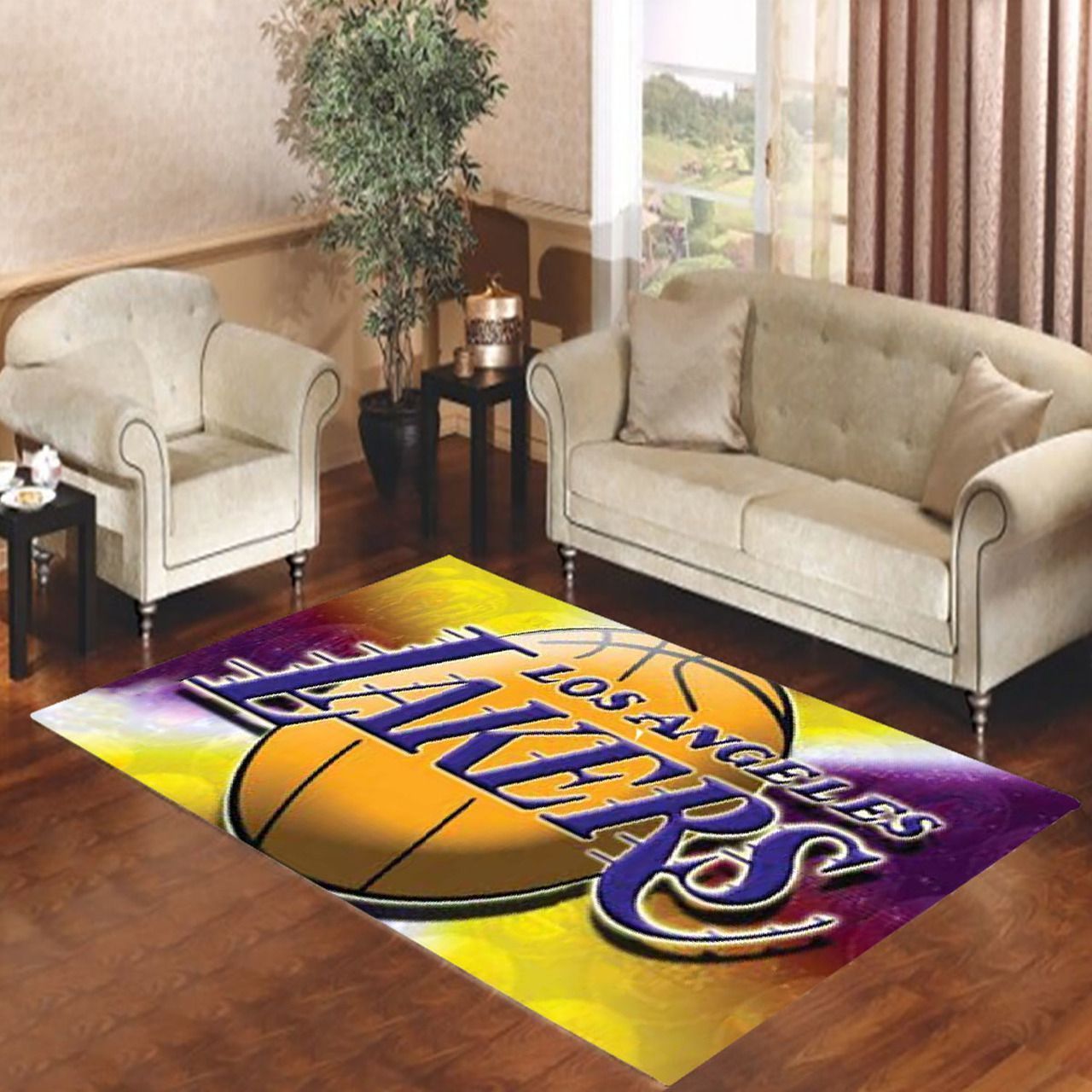 Amazon Los Angeles Lakers Living Room Area Rug