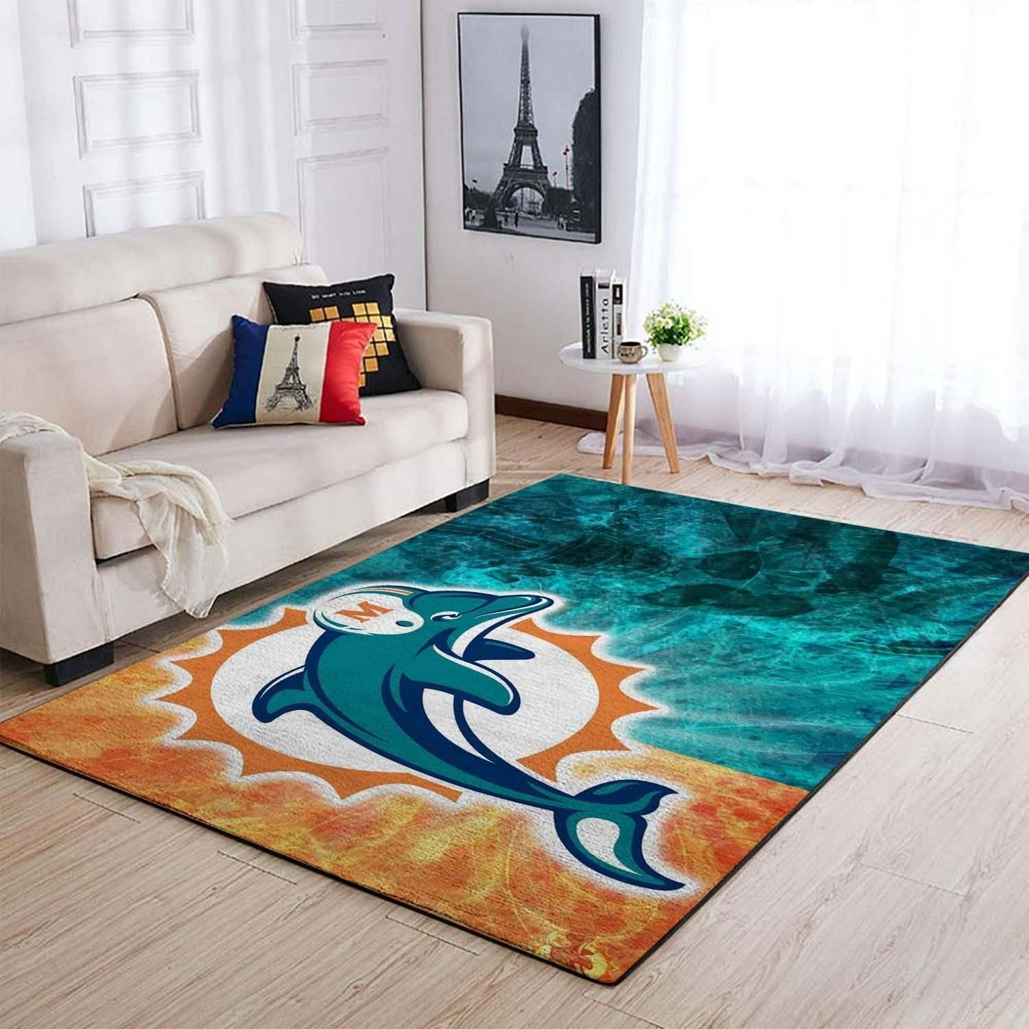 Amazon Miami Dolphins Living Room Area Rug