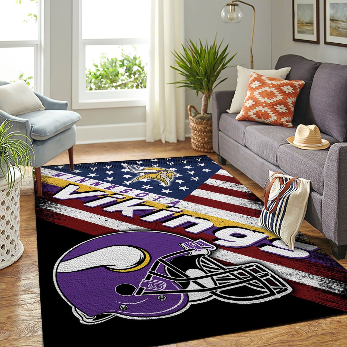 Amazon Minnesota Vikings Living Room Area Rug