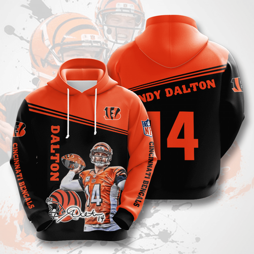 Amazon Sports Team Andy Dalton Cincinnati Bengals Hoodie 3D