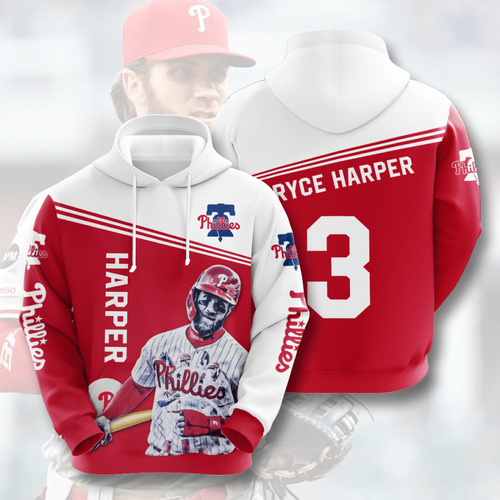 Amazon Sports Team Bryce Harper Philadelphia Phillies Hoodie 3D