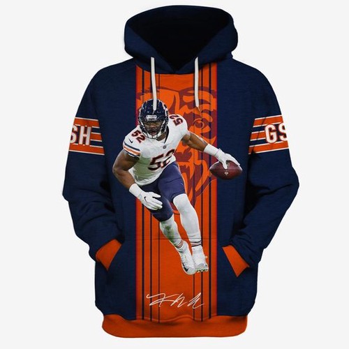 Amazon Sports Team Chicago Bears Khalil Mack Anniversary Hoodie 3D 1 Amazon Sports Team Chicago Bears Khalil Mack Anniversary Hoodie 3D