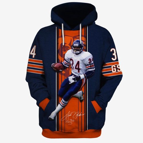 Amazon Sports Team Chicago Bears Walter Payton Ncaa Football Hoodie 3D