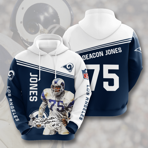 Amazon Sports Team Deacon Jones Los Angeles Rams Hoodie 3D 9 Amazon Sports Team Deacon Jones Los Angeles Rams Hoodie 3D