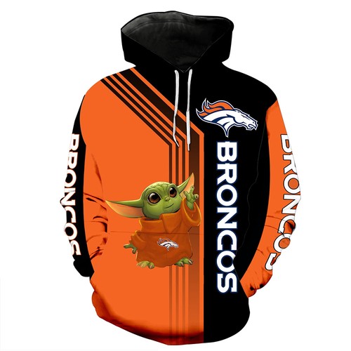 Amazon Sports Team Denver Broncos Nfl Baby Yoda Hoodie 3D