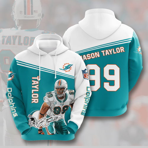 Amazon Sports Team Jason Taylor Miami Dolphins Hoodie 3D