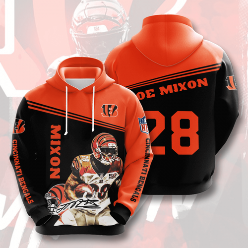 Amazon Sports Team Joe Mixon Cincinnati Bengals Hoodie 3D