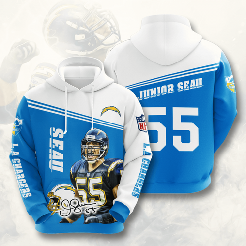 Amazon Sports Team Junior Seau Los Angeles Chargers Hoodie 3D 5 Amazon Sports Team Junior Seau Los Angeles Chargers Hoodie 3D