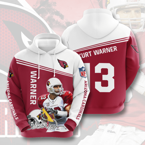 Amazon Sports Team Kurt Warner Arizona Cardinals Hoodie 3D
