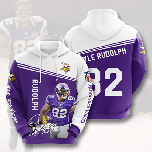 Amazon Sports Team Kyle Rudolph Minnesota Vikings Hoodie 3D 3 Amazon Sports Team Kyle Rudolph Minnesota Vikings Hoodie 3D