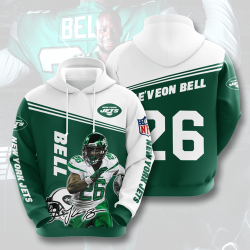 Amazon Sports Team Leveon Bell New York Jets Hoodie 3D