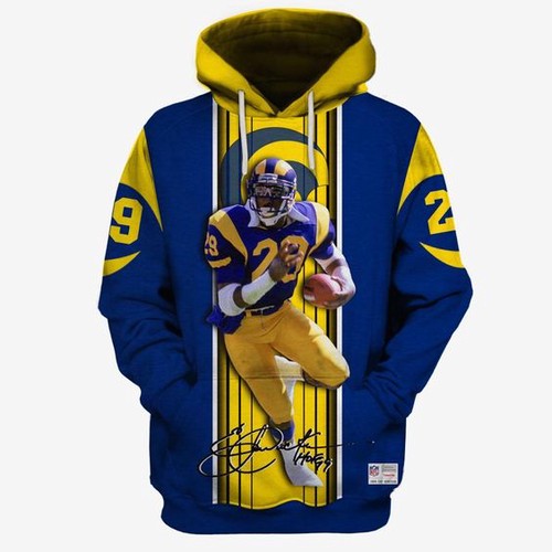 Amazon Sports Team Los Angeles Rams Eric Dickerson Hoodie 3D 2 Amazon Sports Team Los Angeles Rams Eric Dickerson Hoodie 3D