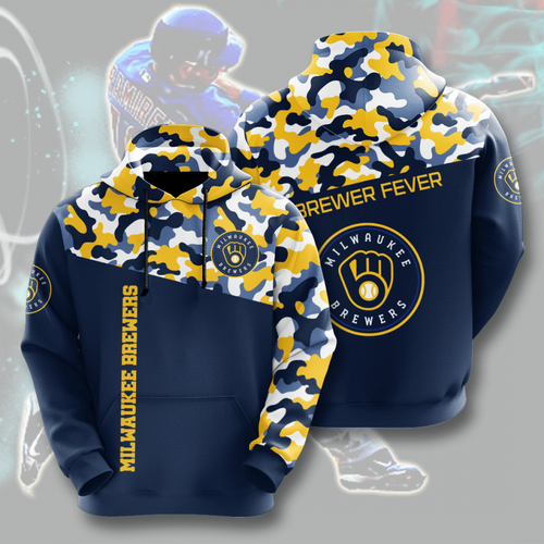 Amazon Sports Team Milwaukee Brewers Hoodie 3D 3 Amazon Sports Team Milwaukee Brewers Hoodie 3D