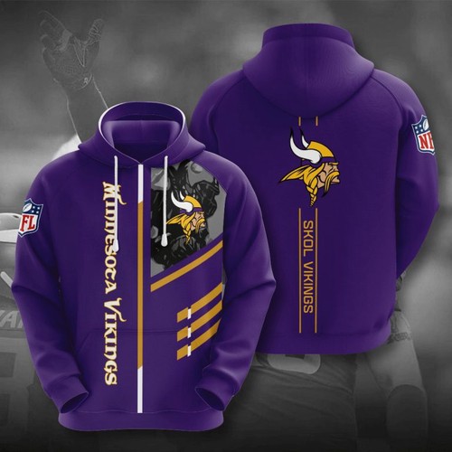 Amazon Sports Team Nfl Minnesota Vikings Hoodie 3D 1 Amazon Sports Team Nfl Minnesota Vikings Hoodie 3D