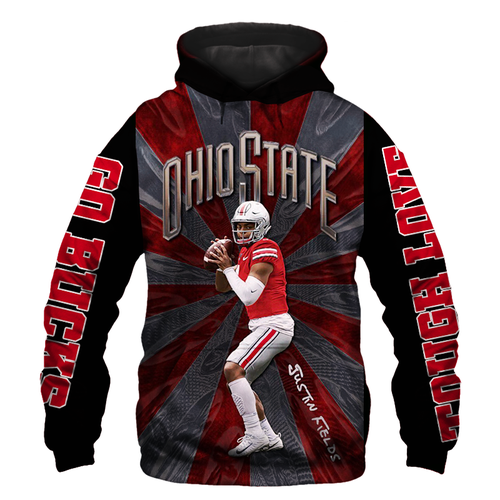 Amazon Sports Team Official Ohio State Buckeyes Nfl Justin Fields Hoodie 3D