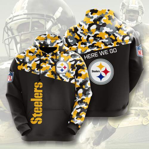 Amazon Sports Team Pittsburgh Steelers Camo Hoodie 3D