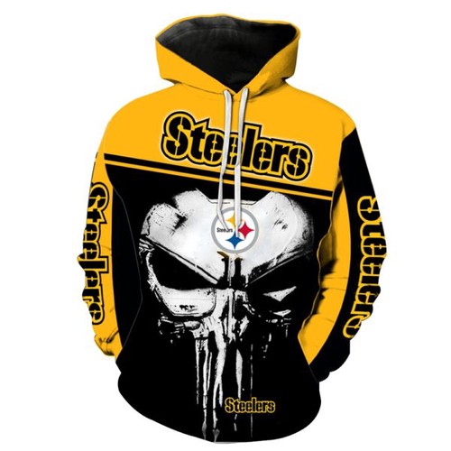 Amazon Sports Team Pittsburgh Steelers Punisher Skull Hoodie 3D 2 Amazon Sports Team Pittsburgh Steelers Punisher Skull Hoodie 3D
