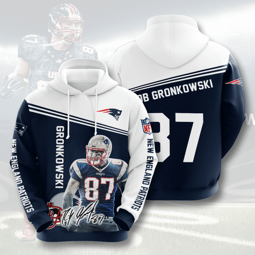 Amazon Sports Team Rob Gronkowski New England Patriots Hoodie 3D