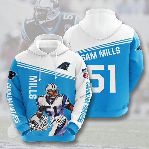 Amazon Sports Team Sam Mills Carolina Panthers Hoodie 3D