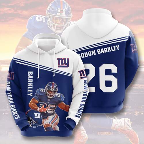 Amazon Sports Team Saquon Barkley New York Giants Hoodie 3D 9 Amazon Sports Team Saquon Barkley New York Giants Hoodie 3D